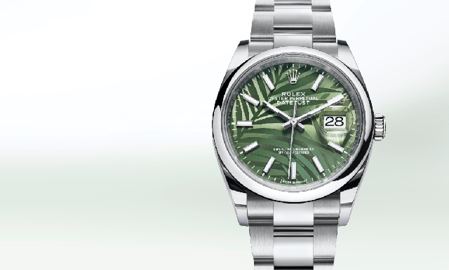 熱帶風(fēng)情上場(chǎng)!ROLEX Datejust 36棕櫚葉面盤-復(fù)刻表