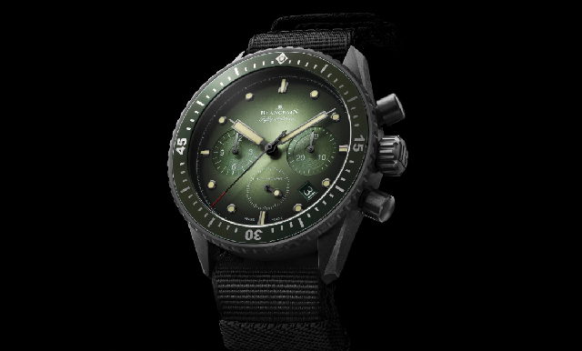 寶珀五十噚Bathyscaphe深潛器飛返計時腕表,綠色新裝亮相!-復刻表
