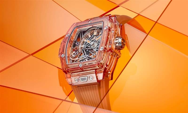 高透光冰橙色！ Hublot Spirit of Big Bang冰橙藍(lán)寶石陀飛輪五日鏈腕表
