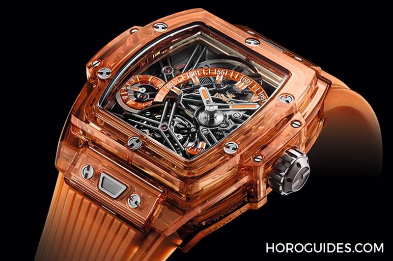 HUBLOT - 高透光冰橙色！ Hublot Spirit of Big Bang冰橙藍(lán)寶石陀飛輪五日鏈腕表