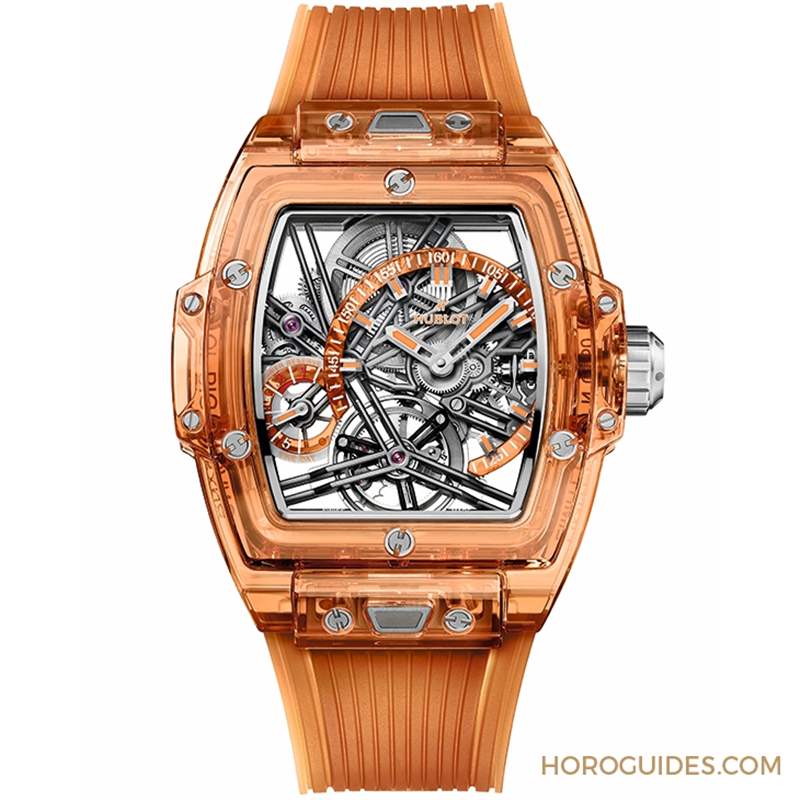 HUBLOT - 高透光冰橙色！ Hublot Spirit of Big Bang冰橙藍(lán)寶石陀飛輪五日鏈腕表