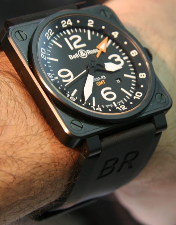 Bell & Ross BR01-93 GMT watch 1 柏萊士Bell & Ross BR01-93 GMT和BR01-92金錠腕表-復(fù)刻表