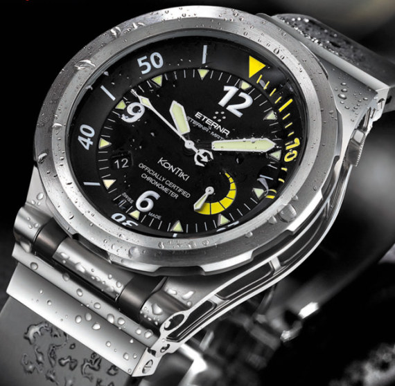 Eterna KonTiki Diver 保時捷設(shè)計(jì)四分之一黃P6780潛水手表-復(fù)刻表