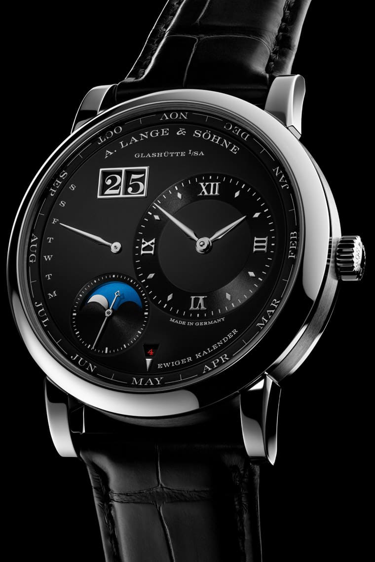 朗格Lange 1萬年歷新添鉑金黑面款式-復刻表