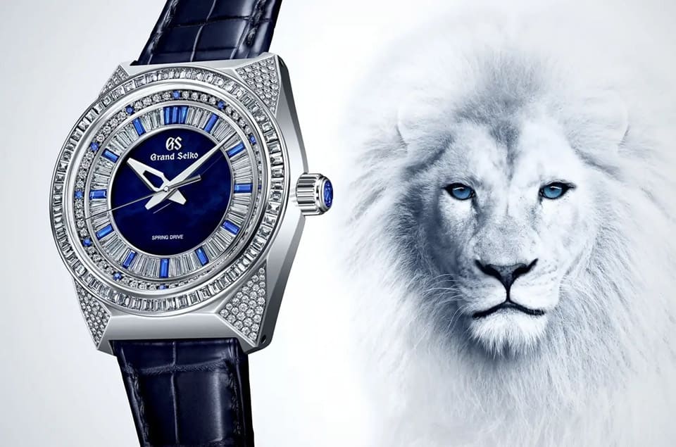 GRAND SEIKO Spring Drive結合高級珠寶工藝詮釋「白獅」般的王者氣勢-復刻表