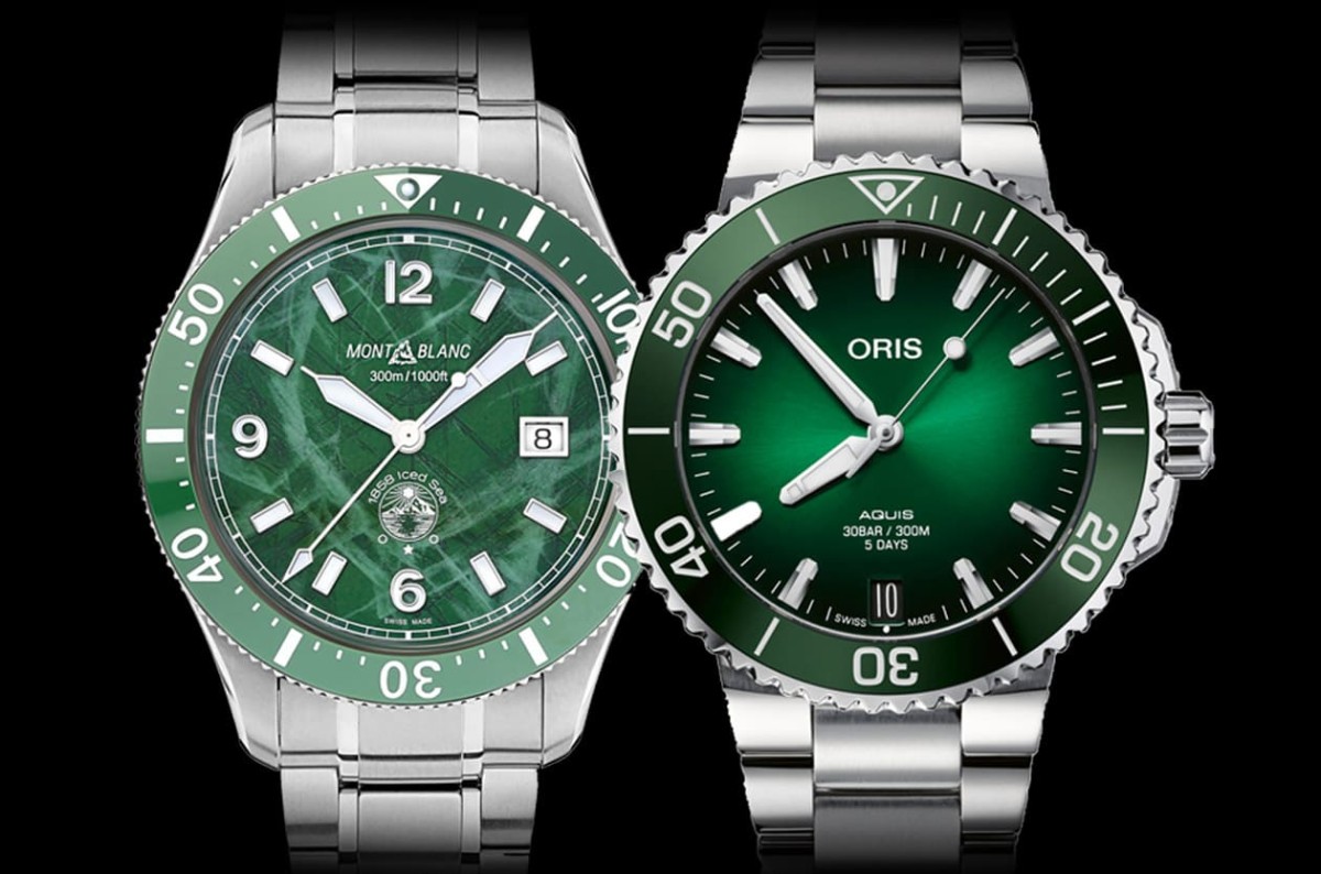 「10萬元陶瓷圈綠水鬼」萬寶龍1858 Iced Sea與ORIS Aquis比較-復刻表