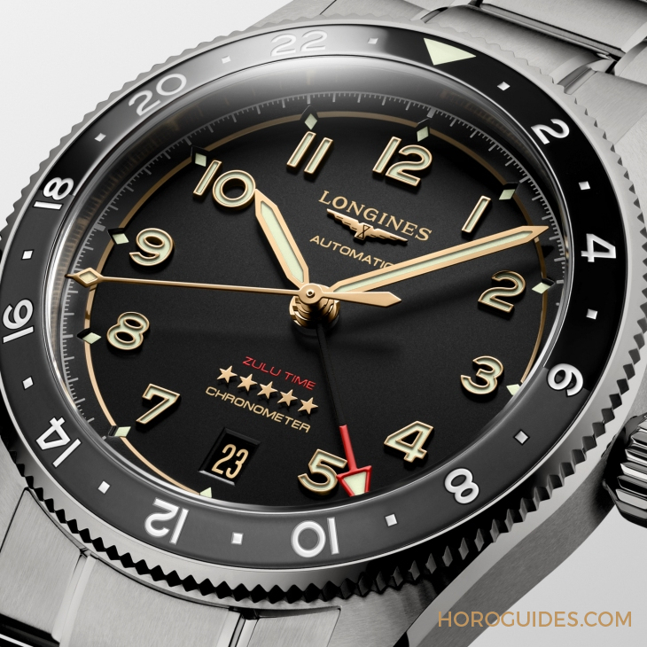 LONGINES Spirit再掀熱潮! Spirit Zulu Time鈦金屬腕表與計時秒表間金新色登場-復刻表